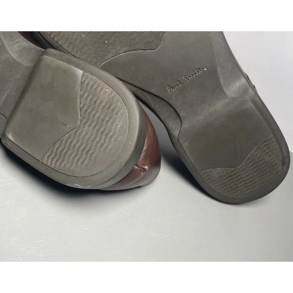 PS by Paul Smith Men's Brown Leather Cap-Toe Derby Dress Shoes US12 / EU 45